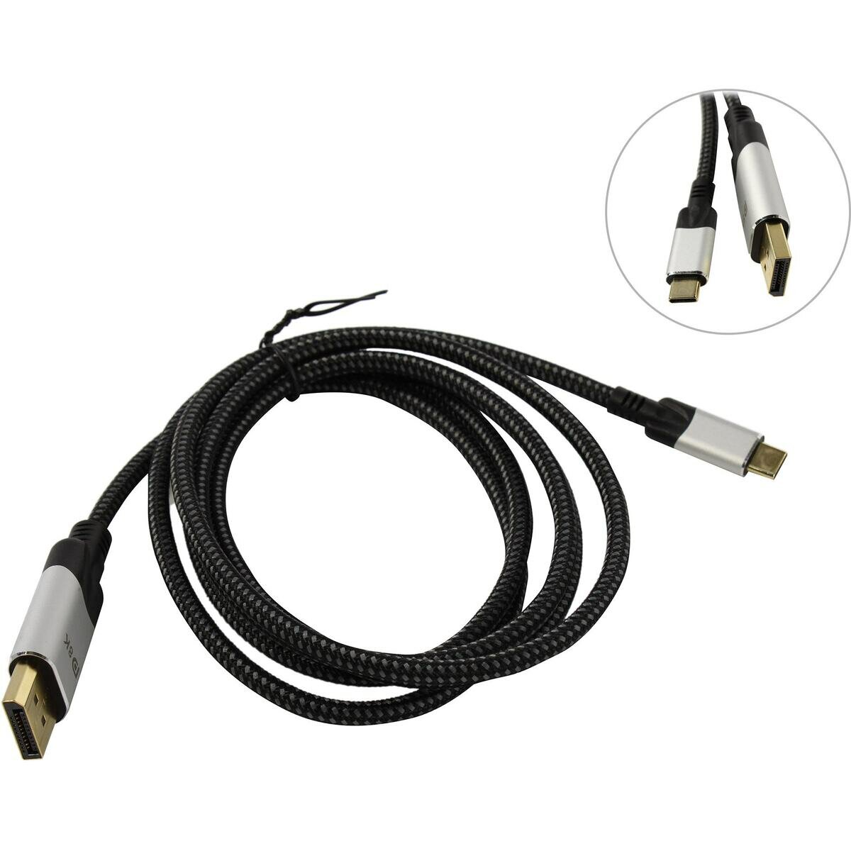 Кабель-адаптер VCOM USB 3.1 Type-Cm/DP(m) 8K, 60Hz, 1.8m, Alumi Shell - фото №7