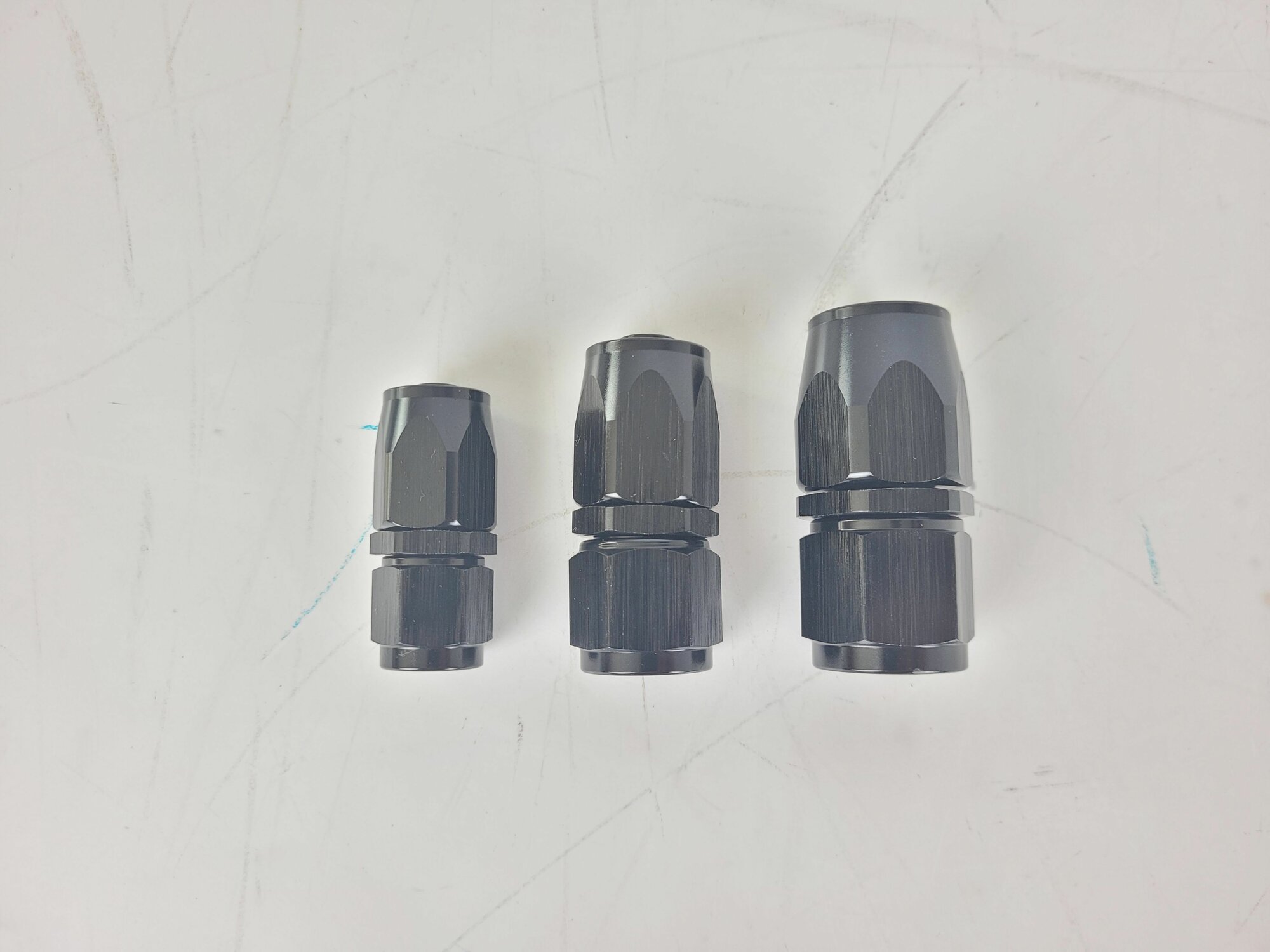 Фитинг AN10 прямой Full Flow полнопоточный черный