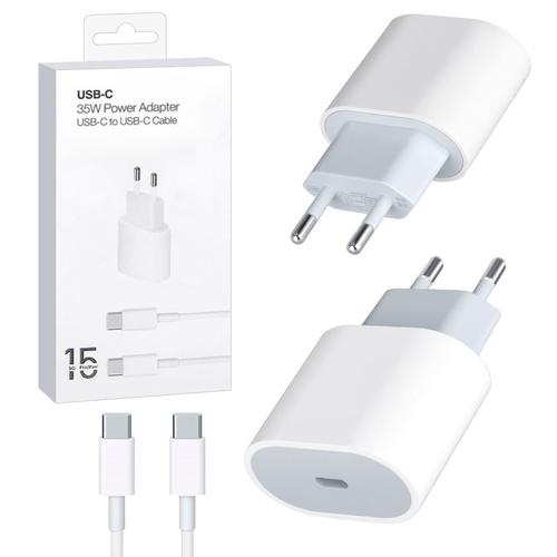 Сетевое зарядное устройство для iPhone 15, iPhone 15 Plus, iPhone 15 Pro, iPhone 15 Pro Max / Быстрая зарядка 35W для устройств iOS