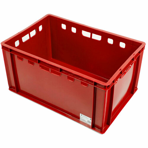 Ящик Е3 пищевой для мяса и мясной продукции 600400300-20 сплошной красный, 600х400х300 мм