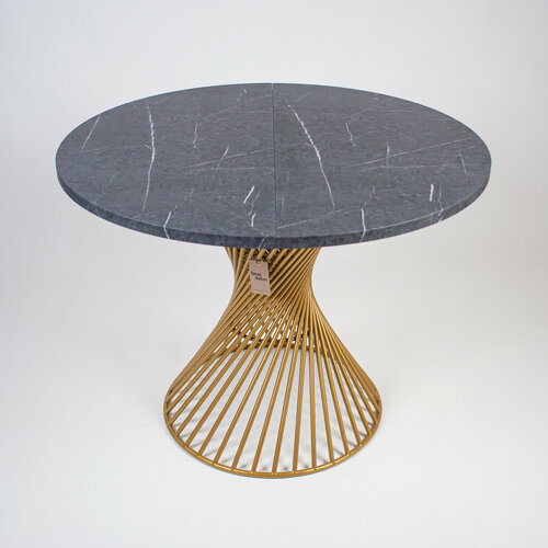 Стол Steel Dekor Торнадо, МДФ, круглый, современный, для кухни, 100х100 см раздвижной