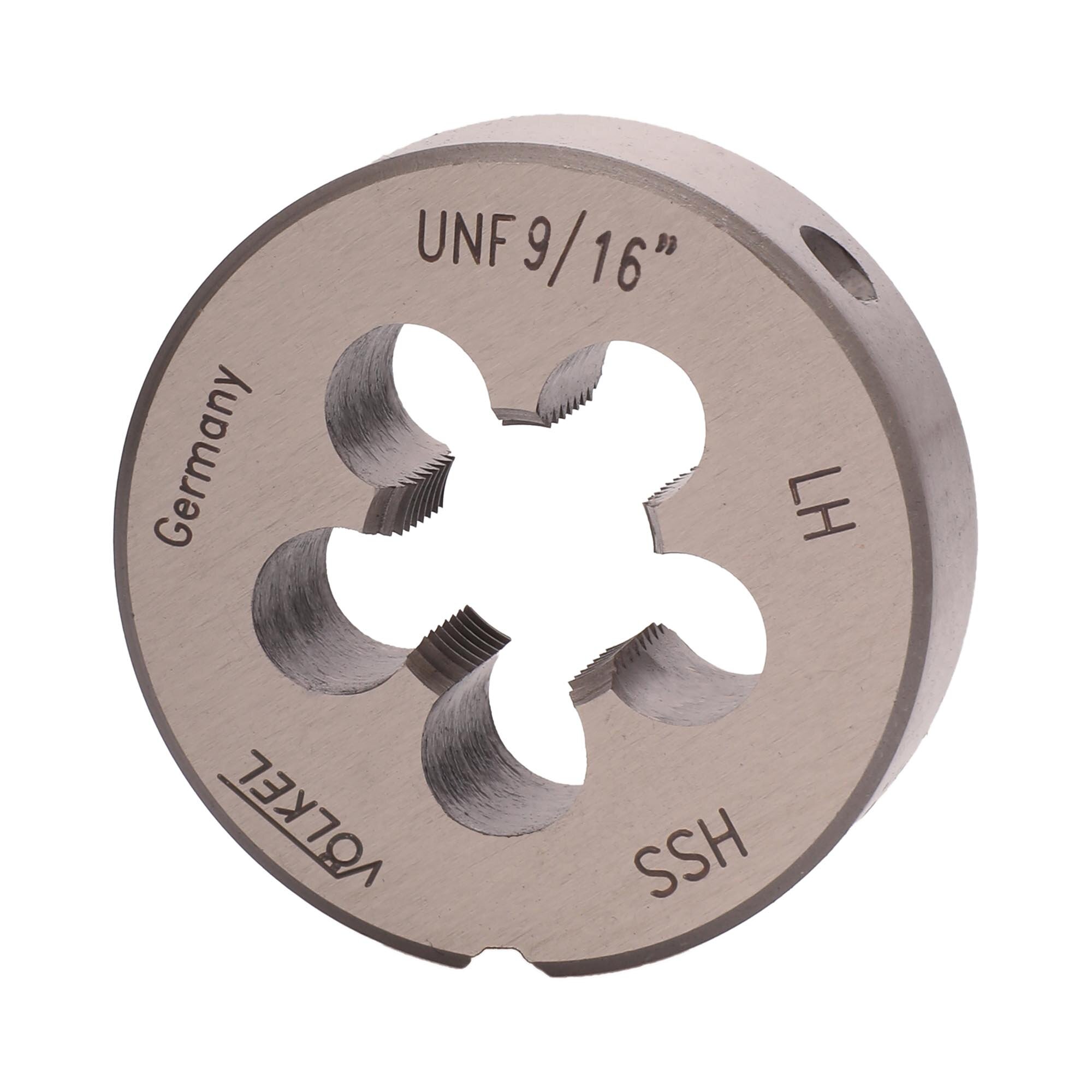 Плашка левая Volkel UNF 9/16"-18 HSS DIN EN 22568 2A 38x10мм V24224