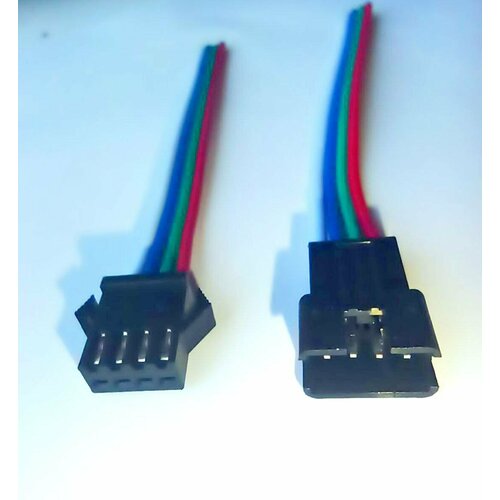 Контактный разъём 1 пара с проводом 4pin (M + F) JST SM коннектор выводной 21 см