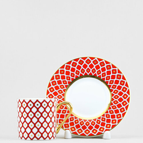 Чашка с блюдцем кофейная Императорский фарфоровый завод Идиллия Скарлетт 1 100 мл 3918₽