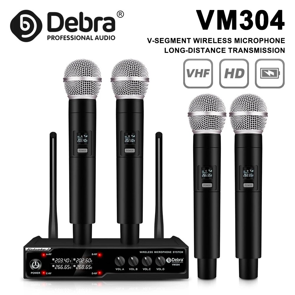 Debra VM304 беспроводная микрофонная система, VM304 4Channel — фото 1