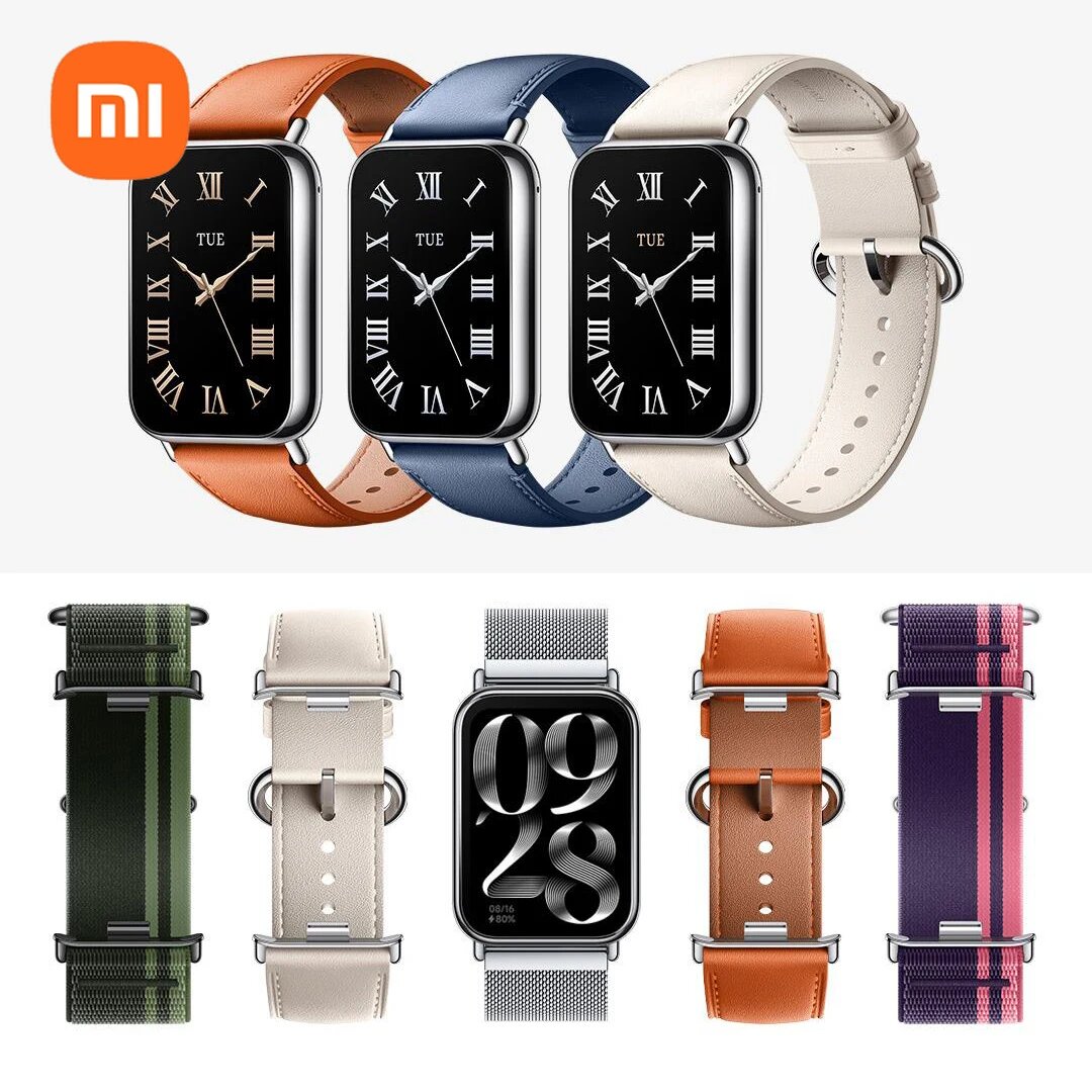 Кожаный ремешок Xiaomi Mi Band 9 pro 8 pro, magnet red — фото 1