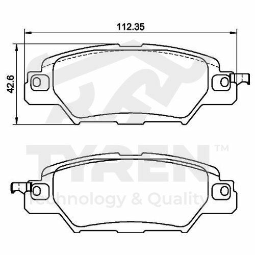 Колодки тормозные дисковые, задние, Mazda CX-5 I 11> KAY02648Z TYREN TYR1214991