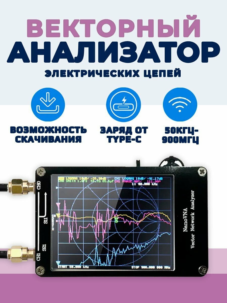 Анализатор электрических цепей EGP VNAH 50КГц  900МГц  Векторный анализатор