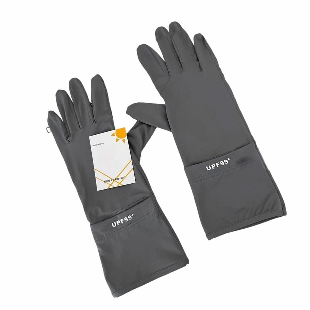 Длинные перчатки для защиты от солнца дышащие легкие спортивные для велоспорта для вождения и велоспорта Темно-серый