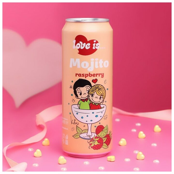 Love is Газированный напиток Love Is Мохито, со вкусом малины, 450 мл