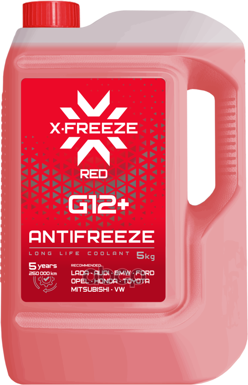 Антифриз X-Freeze Red G12+, 5Кг X-FREEZE арт. 430140009