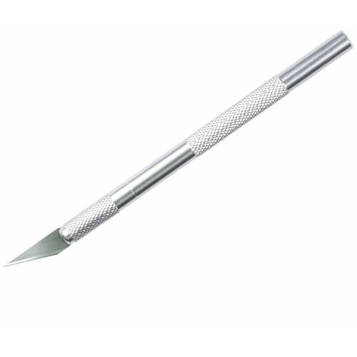 Нож-скальпель канцелярский 8мм Berlingo (металлический корпус, 5 лезвий в комплекте) серебристый (BM4118), 10шт.