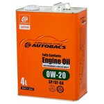 Масло моторное Autobacs 0W20, SN/GF-5 4L - синтетика - изображение