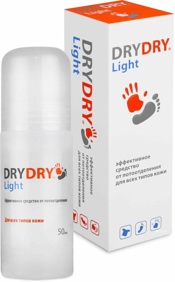 Средство Dry Dry (Драй Драй) от обильного потовыделения Light 50 мл Lexima AB - фото №17