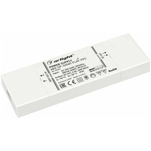 Блок питания ARV-SP-24060-FLAT-PFC (24V, 2.5A, 60W) (Arlight, IP20 Пластик)