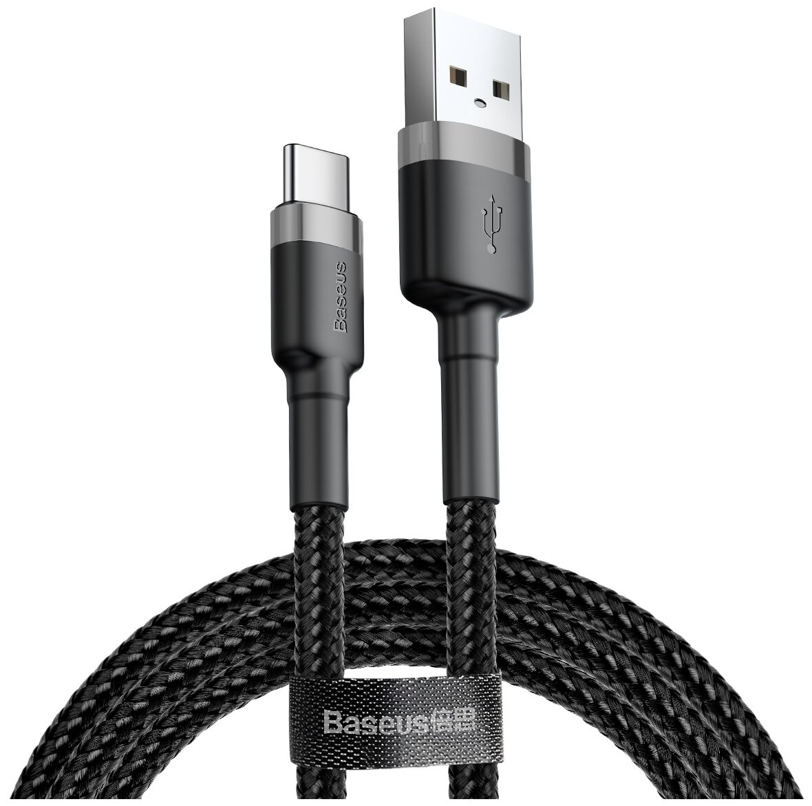 Кабель USB - USB Type-C Baseus Cafule CATKLF-CG1, 2 м / 2 A, черный-серый
