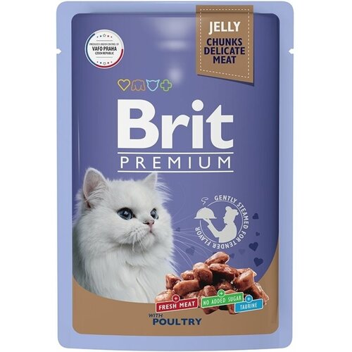 Влажный корм для кошек Brit Premium Ассорти из птицы в желе 85 г