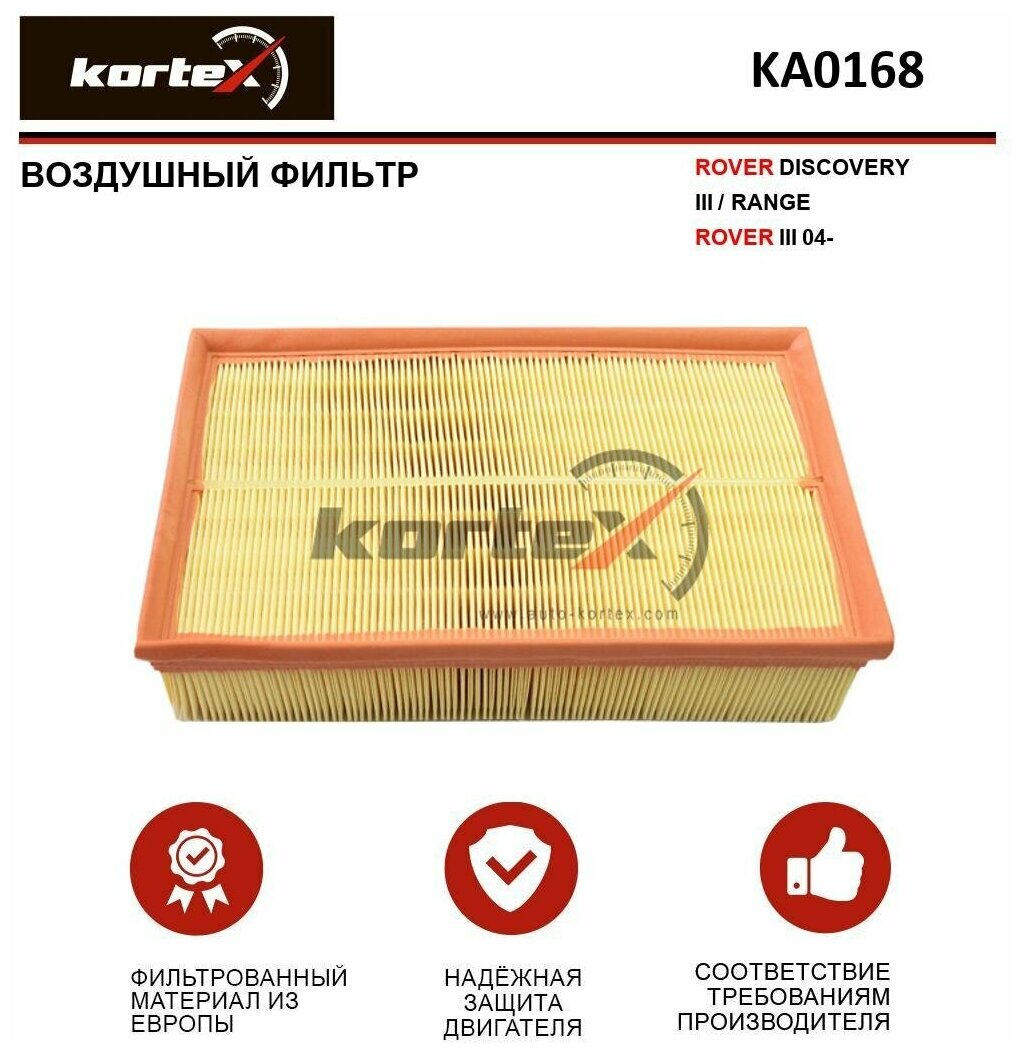 Фильтр воздушный Kortex для Land Rover Discovery III / Range Rover III 04- ОЕМ AP129 / 6; KA0168; LX1764; PHB000498; PHE000112