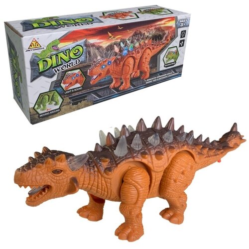 Динозавр Анкилозавр движущийся со звуком, 26 см конструктор динозавр большой движущийся