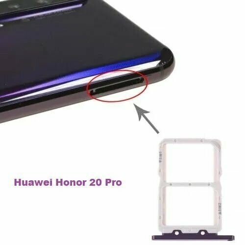 Сим лоток / Держатель сим карты / Контейнер SIM / sim holder SIM для Huawei Honor 20 Pro Фиолетовый