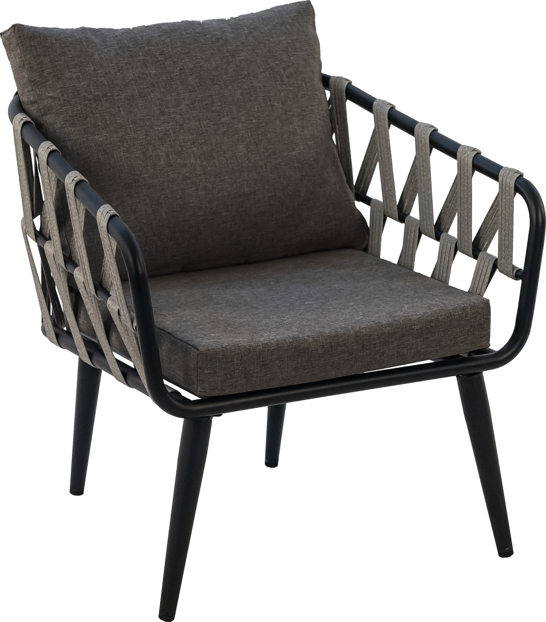 Комплект плетеной мебели из искусственного ротанга ALFART LIMA (диван 3-местный, 2 кресла, стол журнальный) графит - фотография № 5