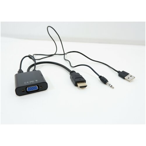 Адаптер HDMI в VGA с аудио выходом и доп. питанием 