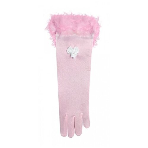 фото Розовые перчатки с перьями (детские) (11860) 15 см widmann
