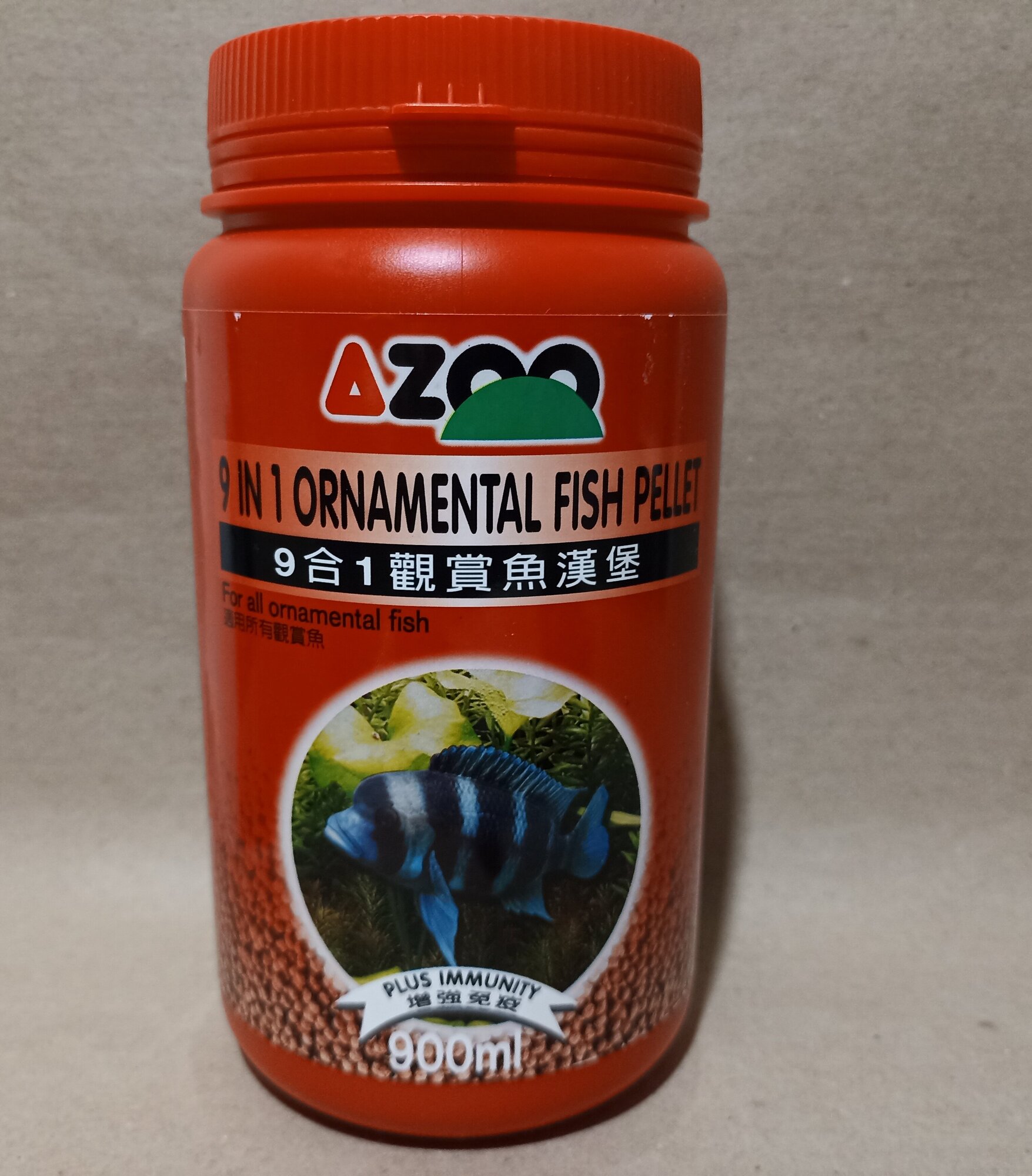 Корм для всеядных/плотоядны Azoo 9 in 1 Ornamental Fish Pellet, 900 мл - фотография № 1