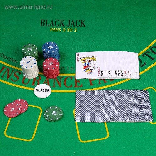 Покер, набор для игры (карты 54 шт, фишки 60 шт с номиналом)
