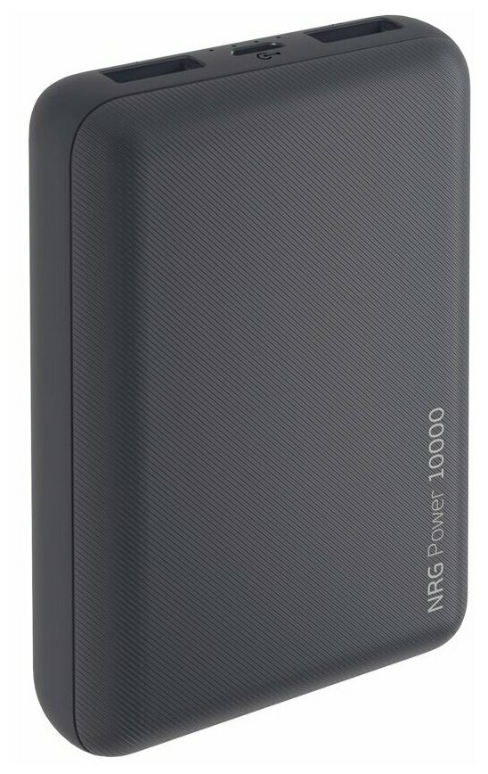 Мобильный аккумулятор DEPPA NRG Power 10000 mAh, 2.1A, 2xUSB, компактный, серый (33550)