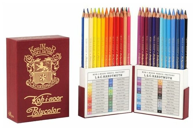 Карандаши цветные художественные Koh-I-Noor "Polycolor Retro 3826", 48цв, заточен, пенал-премиум