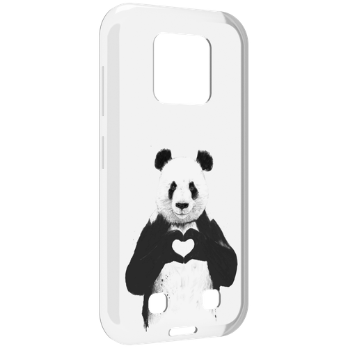 Чехол MyPads Влюбленная панда для Oukitel WP18 задняя-панель-накладка-бампер
