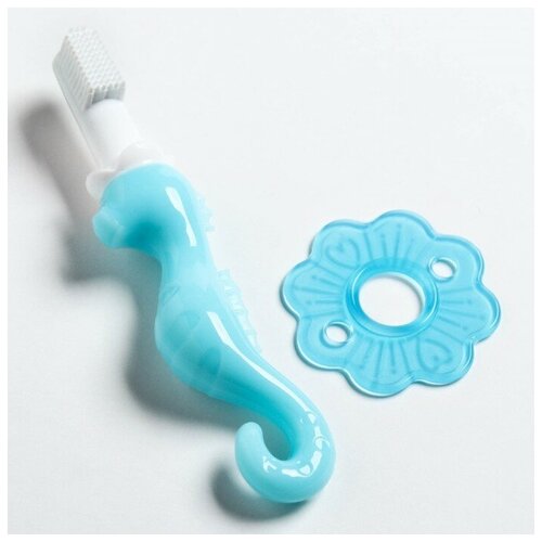 Зубная щётка детская Морской конёк, силиконовая, от 0 мес. Крошка Я 2272520