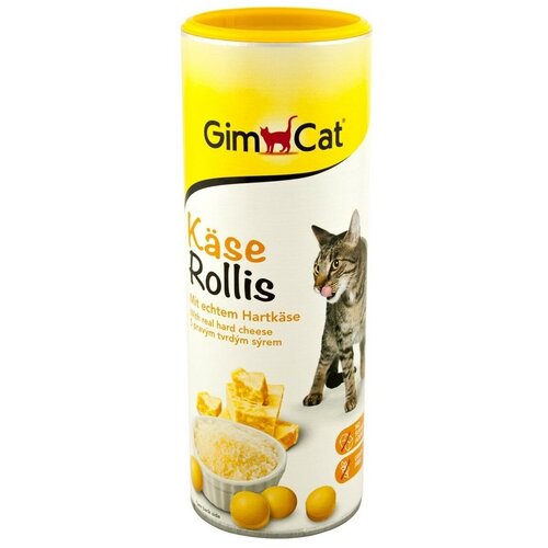 Лакомство для кошек  GimCat Käse-Rollis Сырные ролики (шарики), 425 г