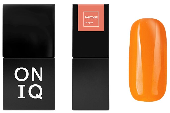 ONIQ, OGP-229 Гель-лак для покрытия ногтей, Pantone: Marigold, 10 мл (мандариново-оранжевый, без блесток и перламутра, плотный.)