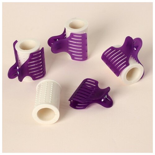 Термобигуди с крабом, d = 3,8 см, 4 шт, цвет красный