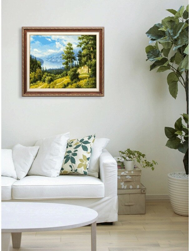 Раскраска по номерам Белоснежка Лесной пейзаж, 40x50 см - фото №6