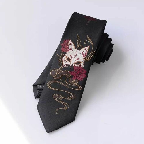 галстук с маской лисы клинок рассекающий демонов черный Галстук с Маской Лисы Танджиро Камадо из аниме Клинок рассекающий демонов цвет: черный