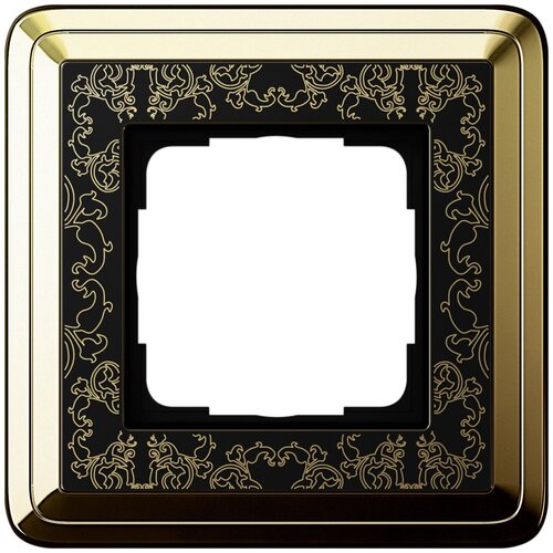 Gira Рамка 1-постовая Gira ClassiX Art латунь/черный 0211672 рамка gira classix на 4 поста универсальная хром черный
