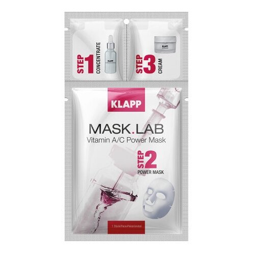 KLAPP Интенсивная маска с витаминами A и C 3-х компонентный набор MASK.LAB Vitamin A/C Power Mask,1 шт