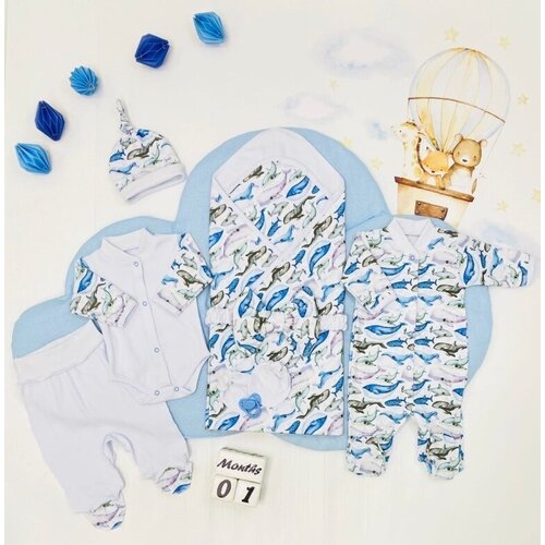 комплект на выписку patrino анцио голубой хлопок 2 предмета комбинезон чепчик р 56 р 4 103 Конверт на выписку для новорожденного лето Мармеладка