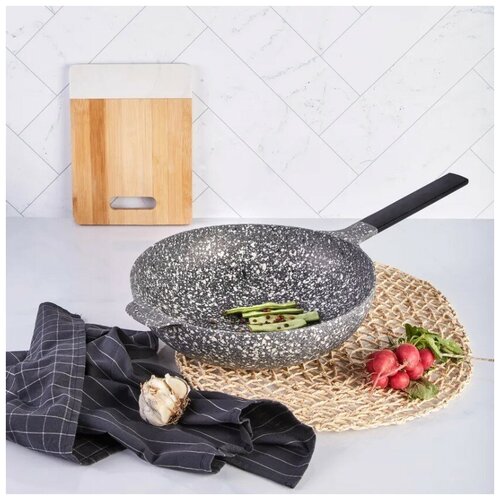 Сковорода-вок 30 см, 4,3 л серый