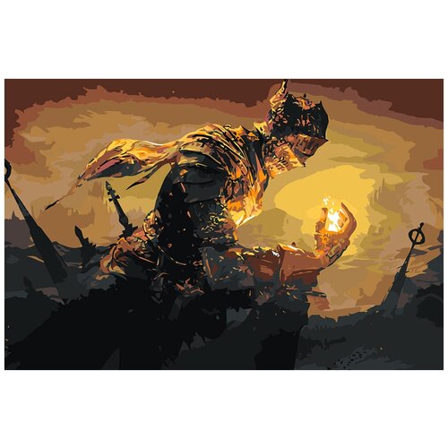 Картина по номерам Dark Souls Дарк Соулс: Душа пепла 3, Раскраска 40x60 см, Игры картина по номерам dark souls дарк соулс воин раскраска 40x60 см игры