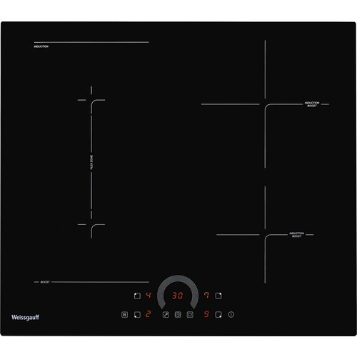 Индукционная варочная панель с инвертором Weissgauff HI 643 BFZC, Опция Boost, 3 года гарантии, 59 см ширина индукционная варочная панель с инвертором weissgauff hi 642 bfzc