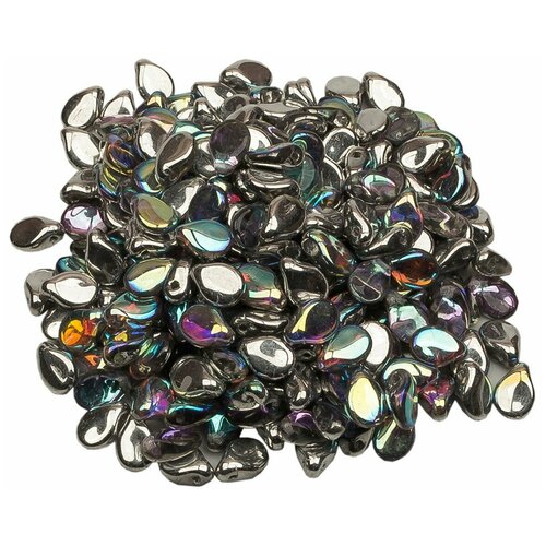 Стеклянные чешские бусины, Pip Beads, 5х7 мм, цвет Crystal Silver Rainbow, 250 шт.