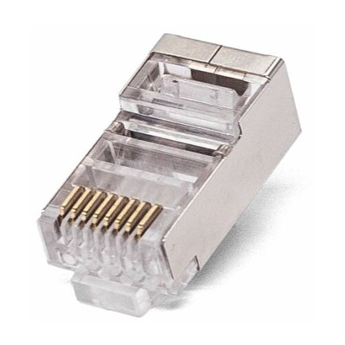 коннектор rj 45 8p8c уп 100 шт Коннектор Filum FL-NA-PLUG6-3 RJ-45, 6 кат, 8p8c, экран, 50 мкм, универсальный, для одножильного и многожильного кабеля, уп/100 шт