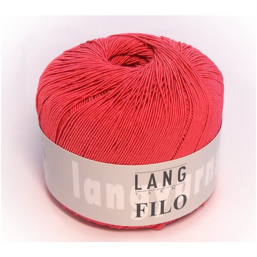 Пряжа Filo Lang Yarns(Фило), цвет 0065-малиновый, 50гр/200м, 75%хлопок, 25%полиамид, 1 моток.