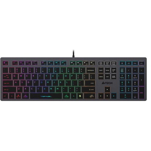 Клавиатура A4Tech Fstyler FX60H серый USB slim LED (FX60H GREY/NEON) клавиатура проводная a4tech fstyler fk10 black grey