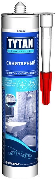 фото Герметик силиконовый TYTAN Euro-Line санитарный 280мл белый арт.95565