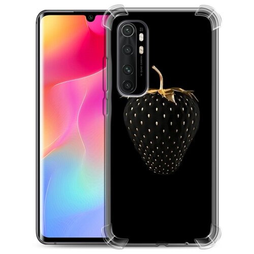 фото Дизайнерский силиконовый с усиленными углами чехол для xiaomi mi note 10 lite темная клубничка 100gadgets